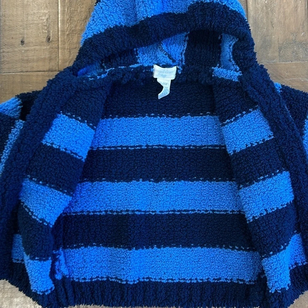 Angel dear blue striped chenille jacket